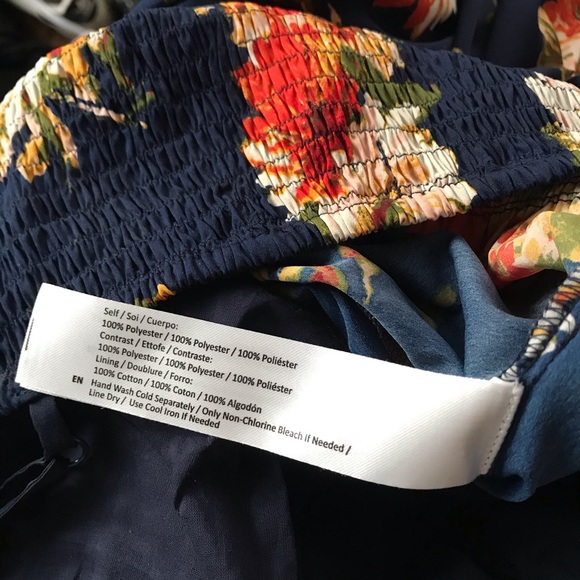 Band Of Gypsies Navy Floral Wide Leg Jumpsuit XS - Picture 6 of 11